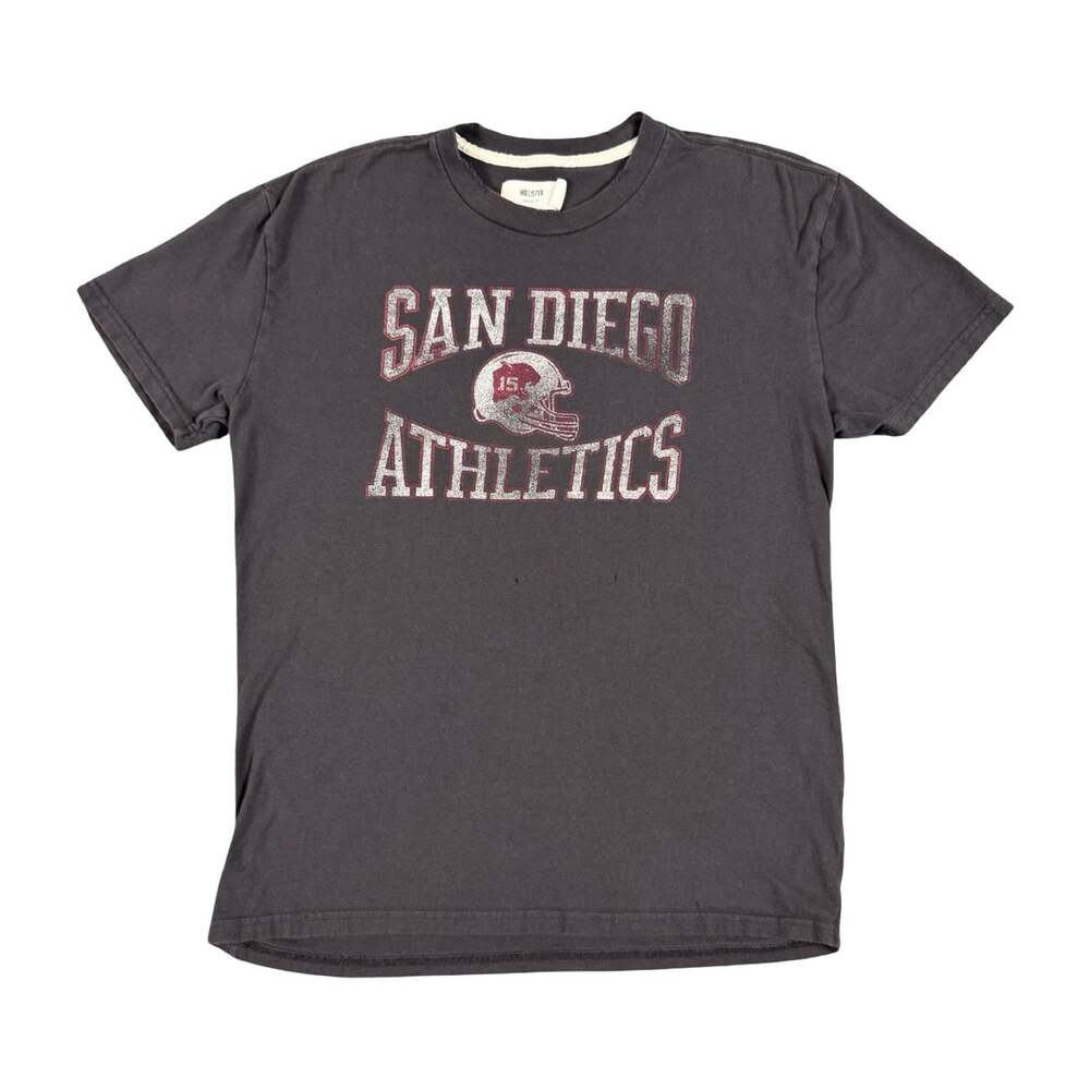 Vintage Hollister San Diego Athletics Graphic Oversized Crewneck T-Shirt Gray M